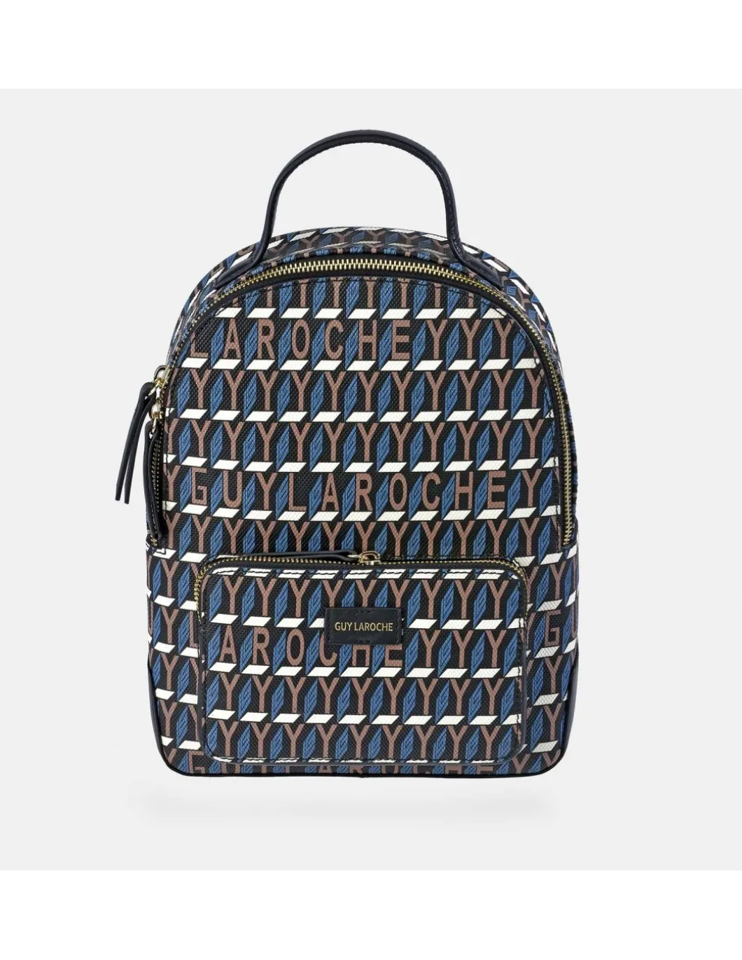 GUY LAROCHE mochila para mujer en piel y lona estampada