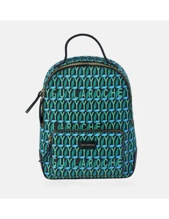 GUY LAROCHE mochila para mujer en piel y lona estampada