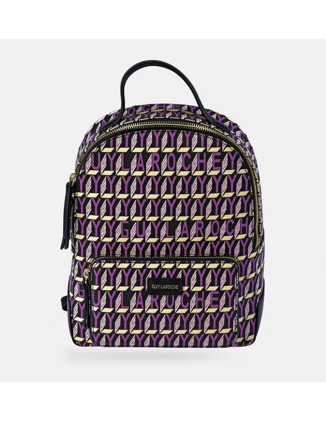 GUY LAROCHE mochila para mujer en piel y lona estampada
