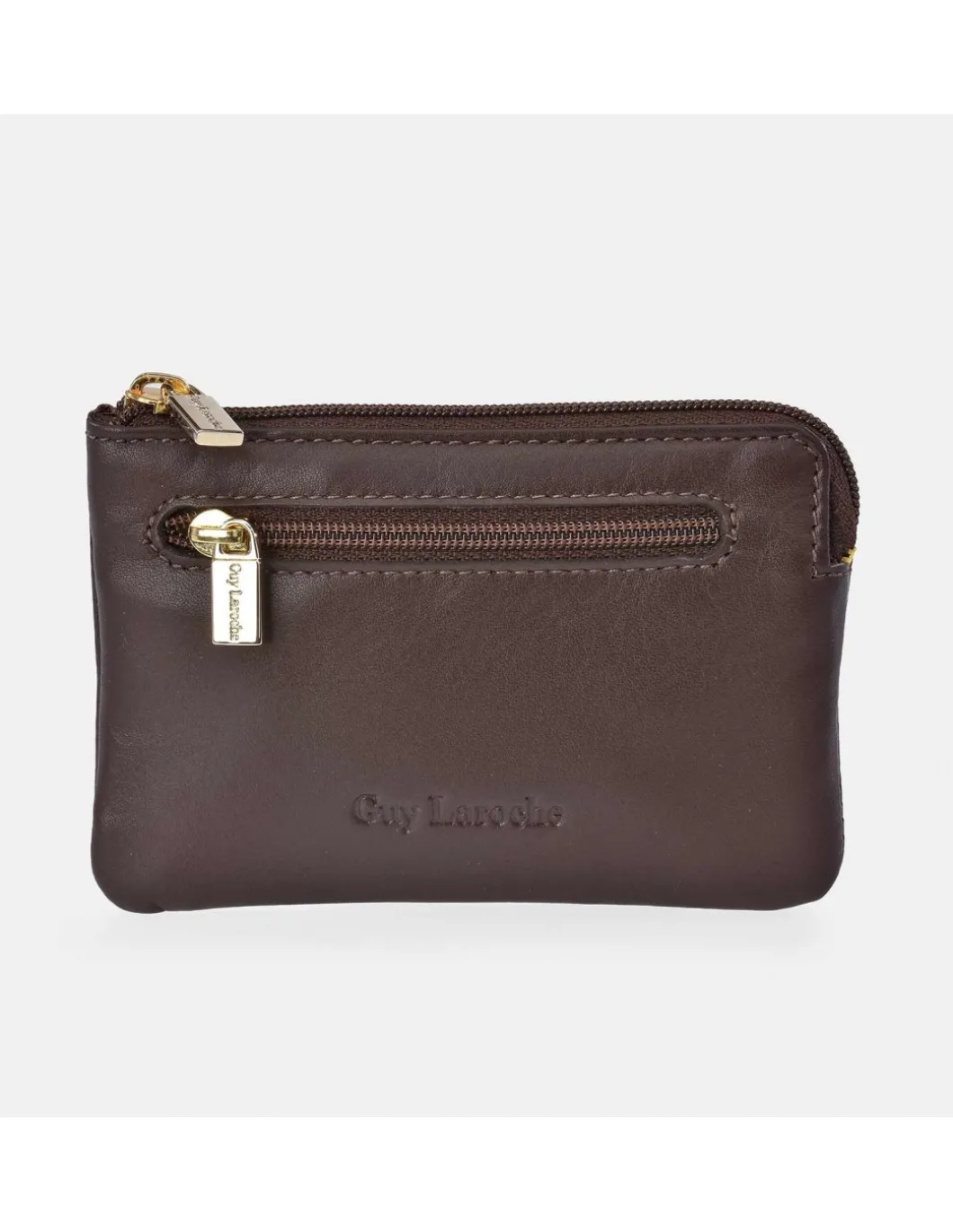 GUY LAROCHE Monedero cremallera con argolla en piel suave para hombre