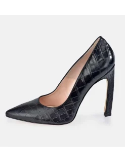 GUY LAROCHE Zapato de salón mujer tacón alto piel grabado Coco