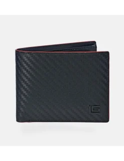 GUY LAROCHE americano monedero en piel combinada símil carbono para caballero