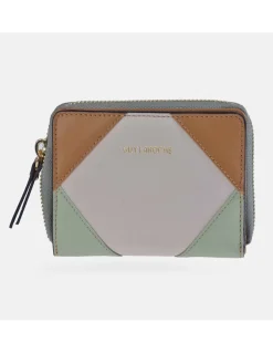 GUY LAROCHE Billetero con cremallera para mujer en piel patchwork