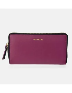 GUY LAROCHE Billetero grande con cremallera para mujer en piel