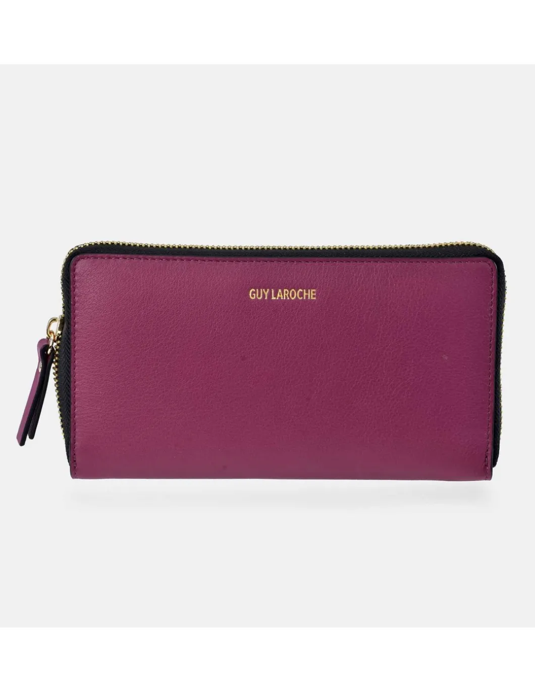 GUY LAROCHE Billetero grande con cremallera para mujer en piel