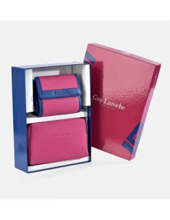 GUY LAROCHE Billetero monedero y neceser en símil piel para mujer con estuche regalo