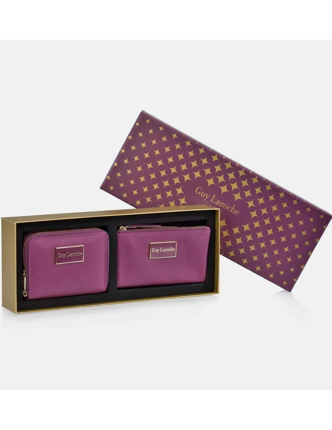 GUY LAROCHE Billetero y monedero de piel para mujer con estuche de regalo