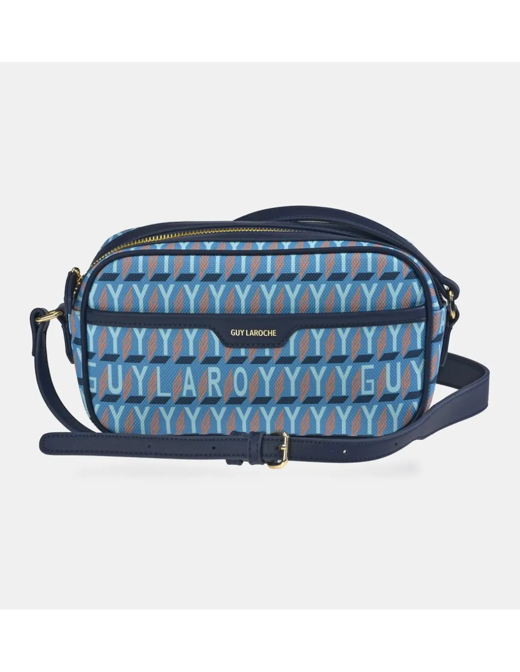 GUY LAROCHE bolso bandolera para mujer en lona estampada logo con cremallera