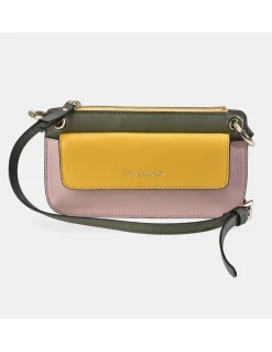 GUY LAROCHE Bolso bandolera de piel combinada con solapa para mujer