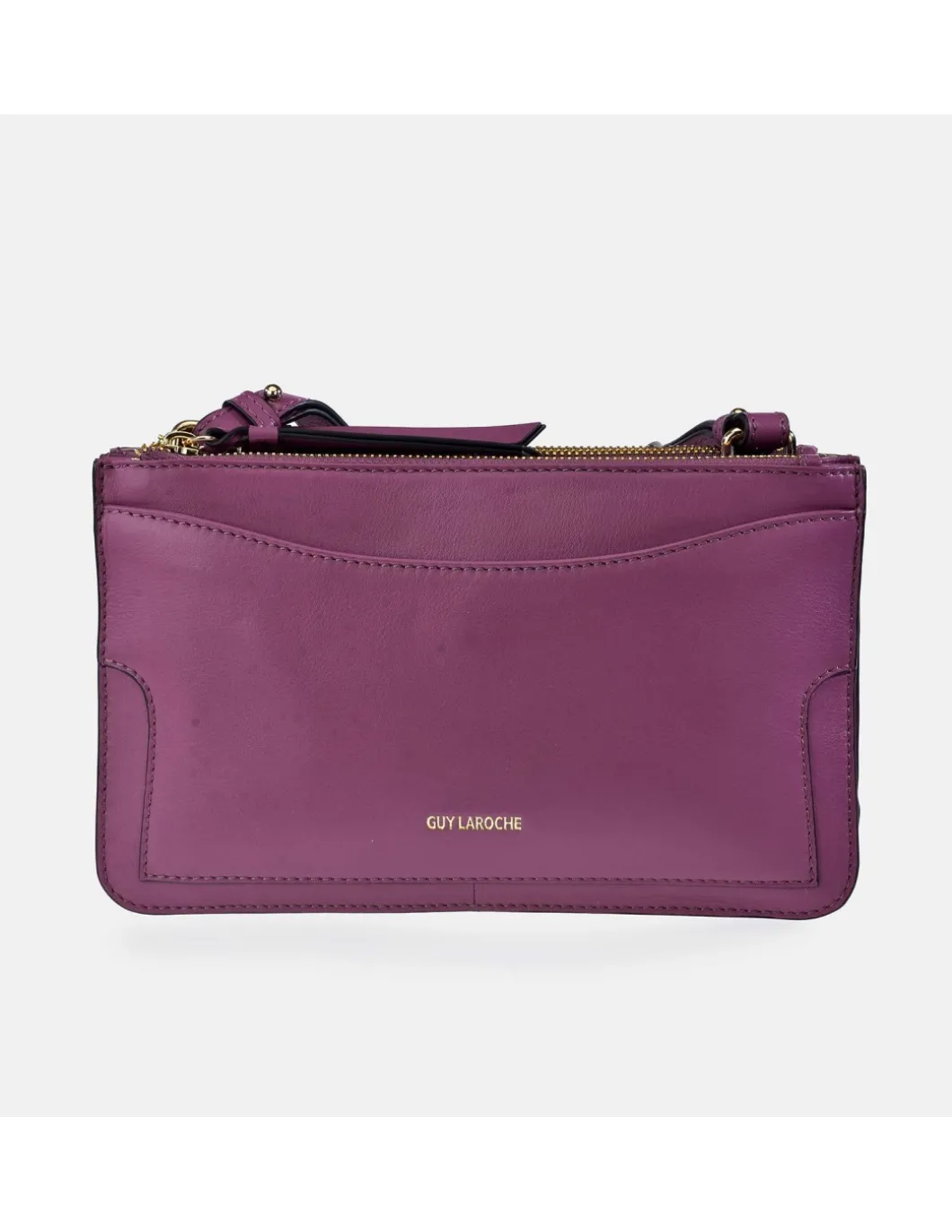GUY LAROCHE bolso bandolera piel con fuelles para mujer