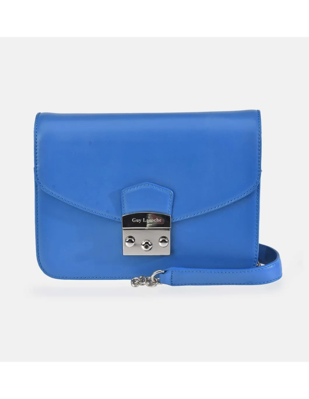 GUY LAROCHE Bolso bandolera metálica en piel con solapa para mujer