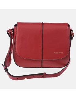 GUY LAROCHE bolso bandolera con cremallera en piel Napa con solapa