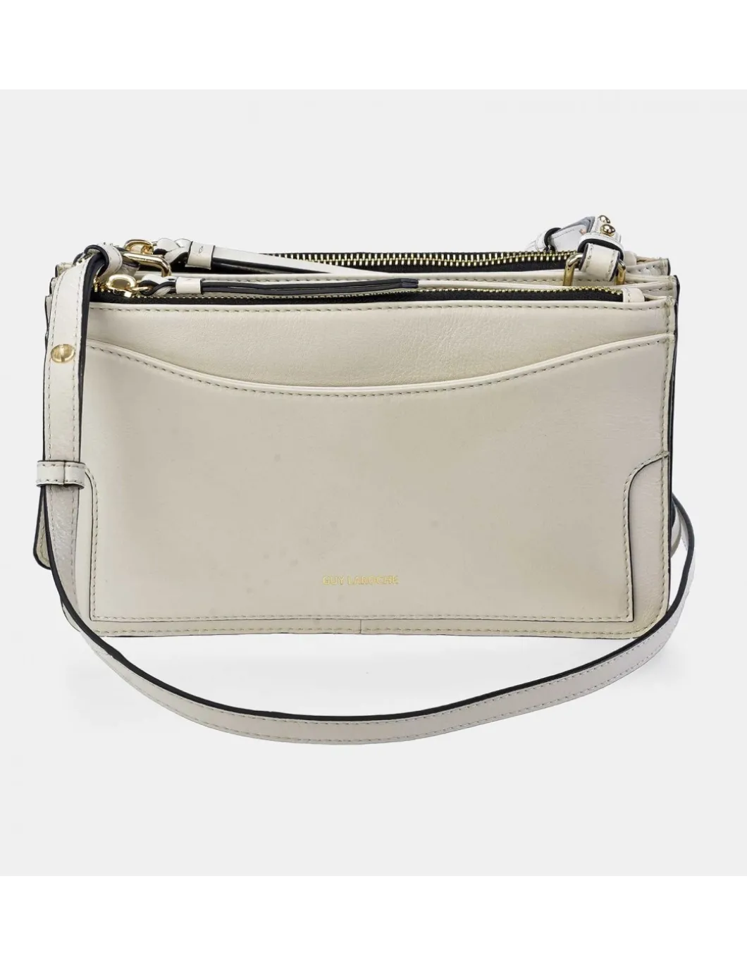 GUY LAROCHE bolso bandolera piel con fuelles para mujer