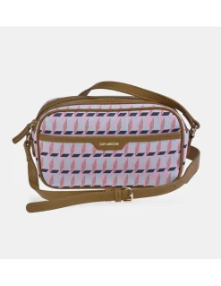 GUY LAROCHE bolso bandolera para mujer en lona estampada logo con cremallera