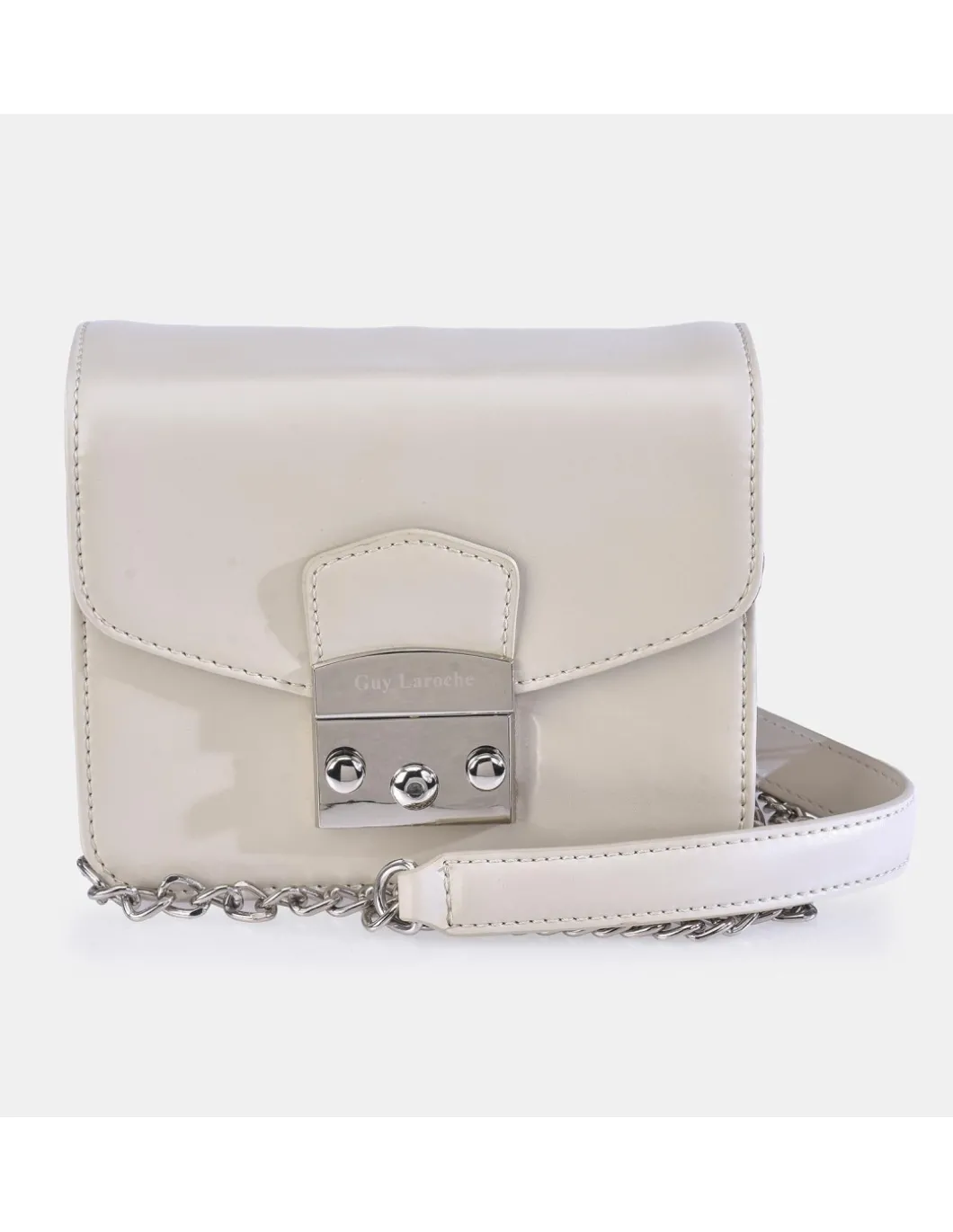 GUY LAROCHE Bolso bandolera metálica para mujer con solapa
