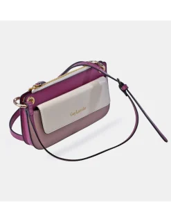 GUY LAROCHE Bolso bandolera de piel combinada con solapa para mujer