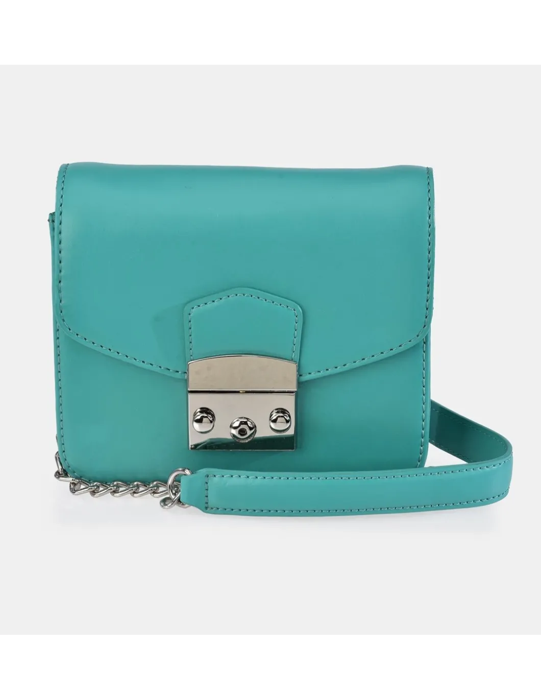 GUY LAROCHE Bolso bandolera metálica para mujer con solapa