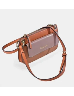 GUY LAROCHE Bolso bandolera de piel combinada con solapa para mujer