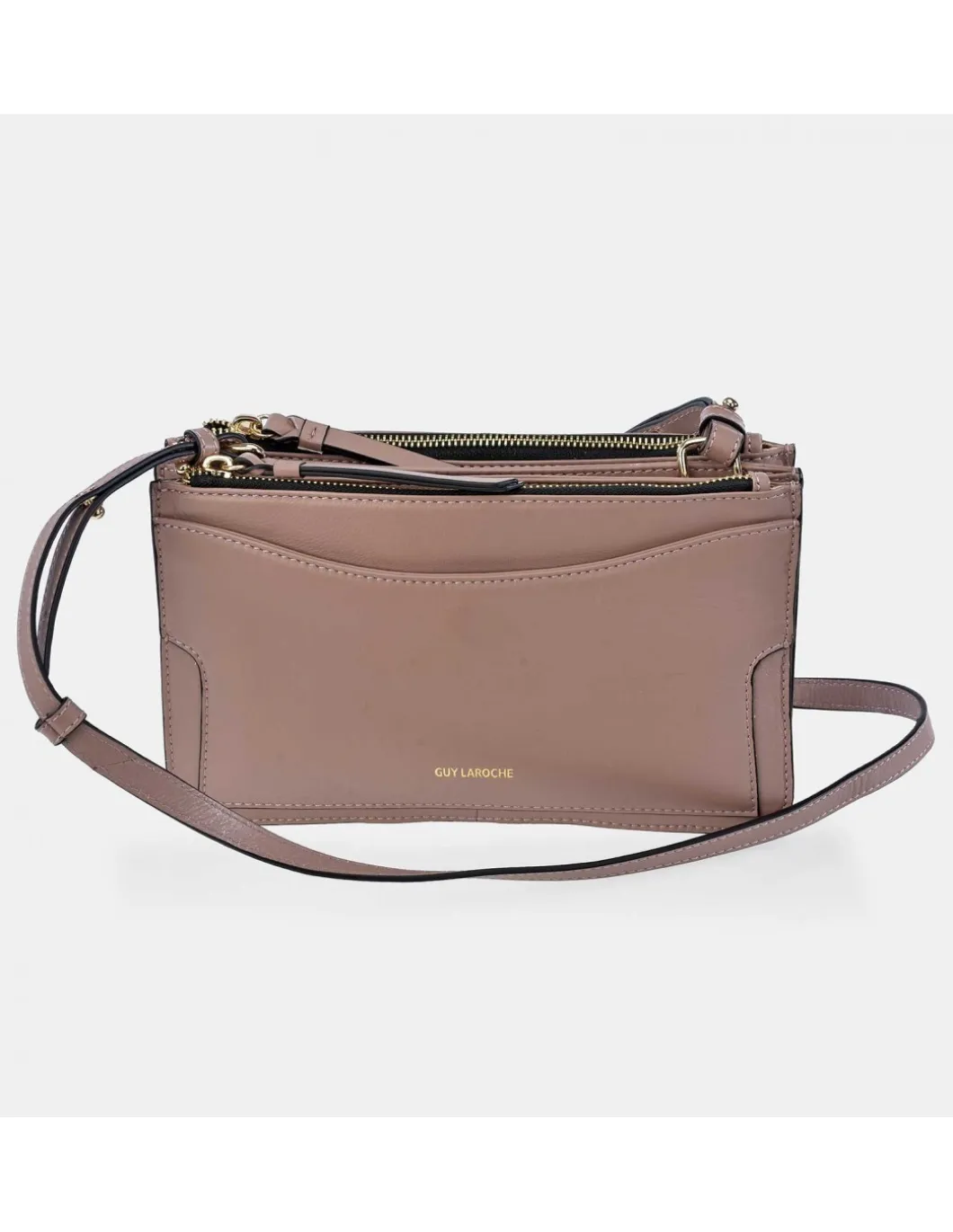 GUY LAROCHE bolso bandolera piel con fuelles para mujer