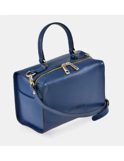 GUY LAROCHE Bolso de mano con dos bandoleras para mujer en piel con cremalleras