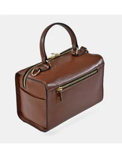 GUY LAROCHE Bolso de mano con dos bandoleras para mujer en piel con cremalleras