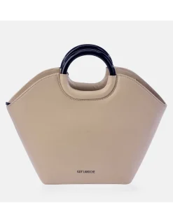 GUY LAROCHE Bolso de mano mini shopping en piel con asas de aro