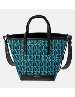 GUY LAROCHE bolso de mano en lona estampada logo