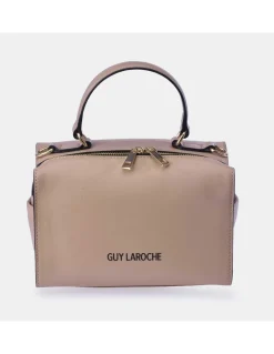 GUY LAROCHE Bolso de mano con dos bandoleras para mujer en piel con cremalleras