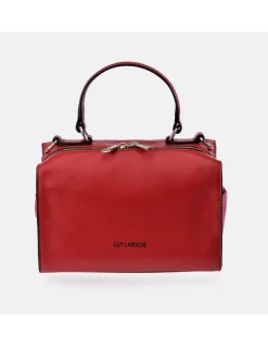 GUY LAROCHE Bolso de mano con dos bandoleras para mujer en piel con cremalleras