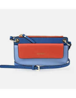 GUY LAROCHE Bolso de piel con bandolera y solapa colores