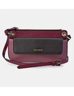 GUY LAROCHE Bolso de piel con bandolera y solapa colores