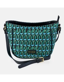 GUY LAROCHE bolso mini bandolera para mujer en piel y lona estampada