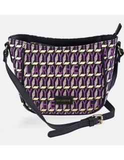 GUY LAROCHE bolso mini bandolera para mujer en piel y lona estampada