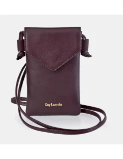 GUY LAROCHE Bolso para móvil en piel con bandolera y solapa para mujer