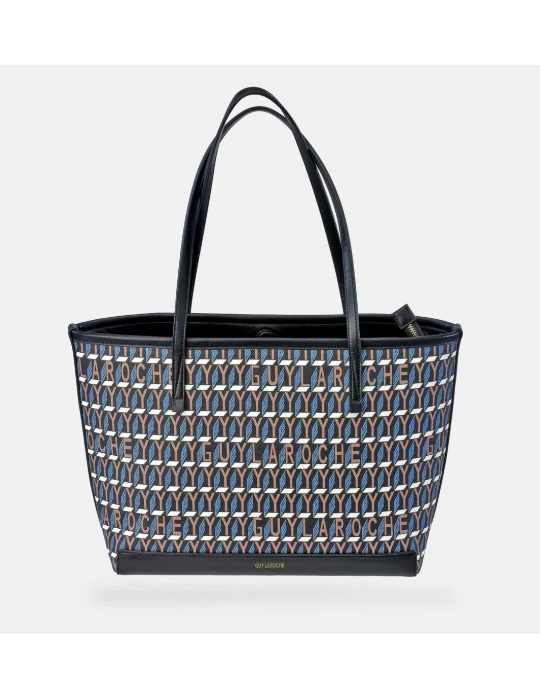 GUY LAROCHE bolso shopping en lona estampada logo
