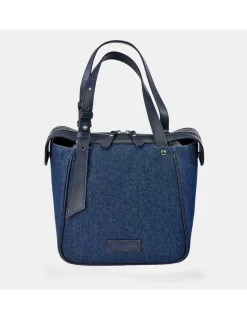 GUY LAROCHE bolso shopping mini en lona y piel