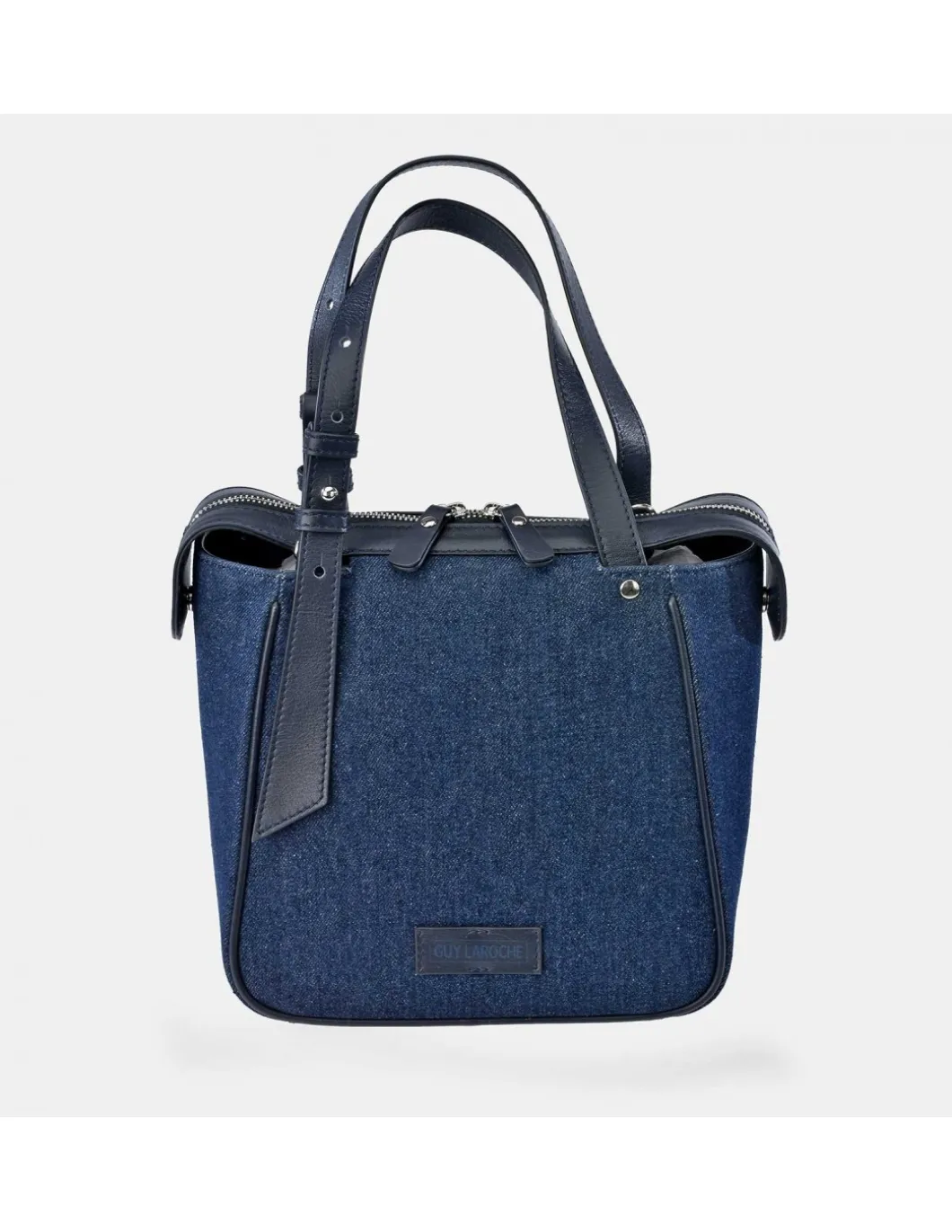 GUY LAROCHE bolso shopping mini en lona y piel