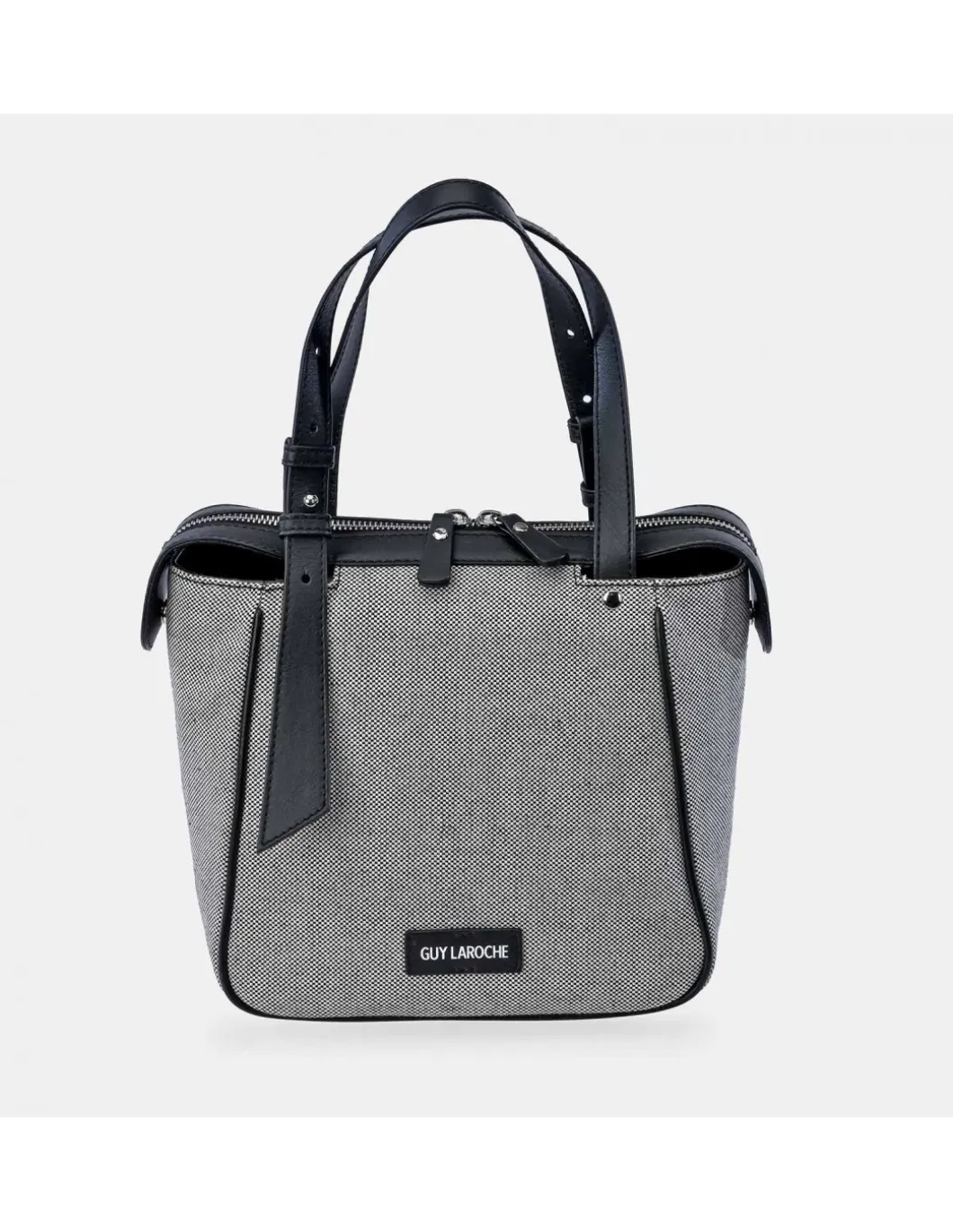 GUY LAROCHE bolso shopping mini en lona y piel