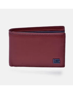 GUY LAROCHE Cartera Americano en piel burdeos para hombre