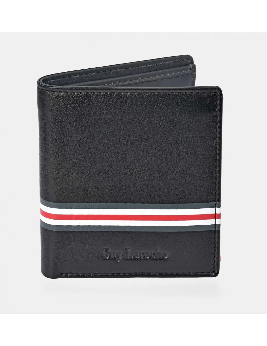 GUY LAROCHE Cartera compacta para hombre en piel Rayas