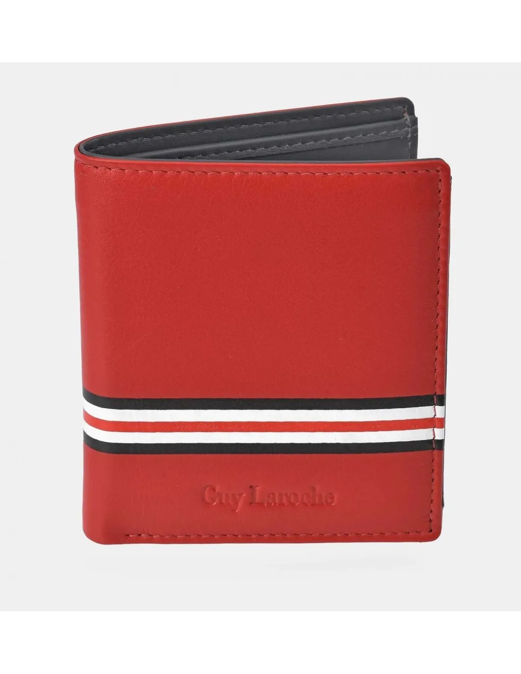 GUY LAROCHE Cartera compacta para hombre en piel Rayas
