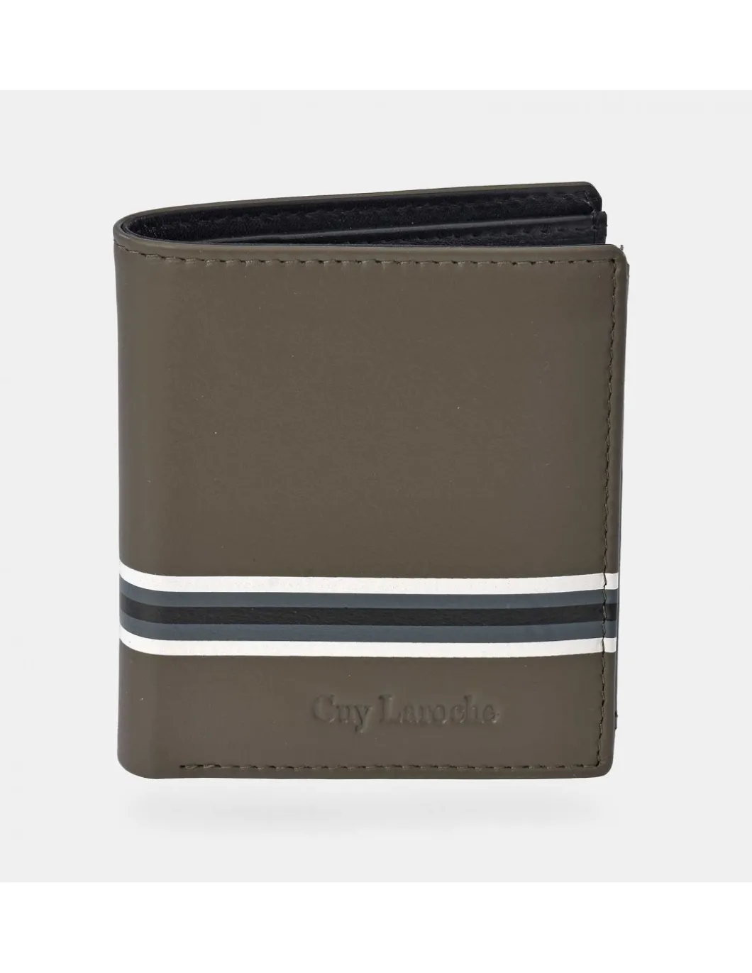 GUY LAROCHE Cartera compacta para hombre en piel Rayas
