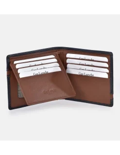 GUY LAROCHE Cartera de piel para hombre tipo americano Colección Napa