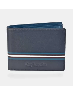 GUY LAROCHE Cartera horizontal con monedero para hombre en piel Rayas
