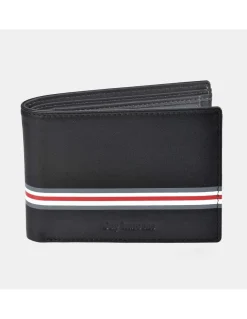 GUY LAROCHE Cartera horizontal con monedero para hombre en piel Rayas
