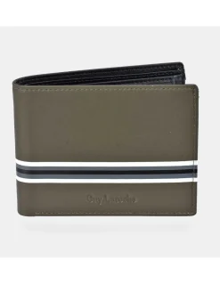 GUY LAROCHE Cartera horizontal con monedero para hombre en piel Rayas