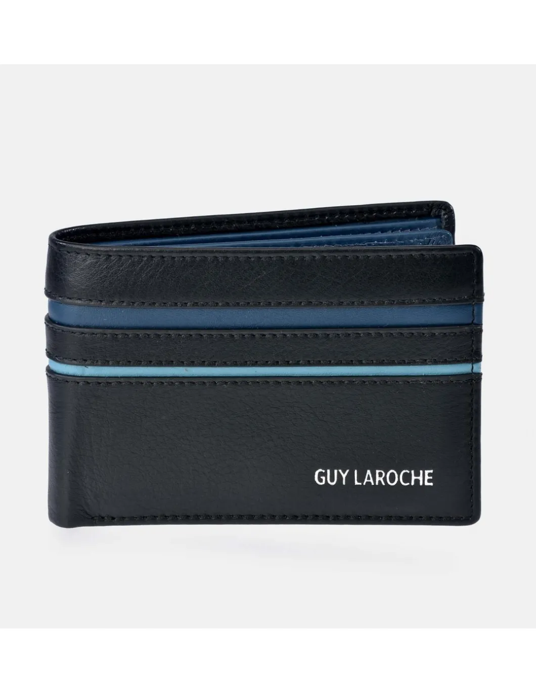 GUY LAROCHE cartera tipo americano en piel de Ubrique combinada para hombre
