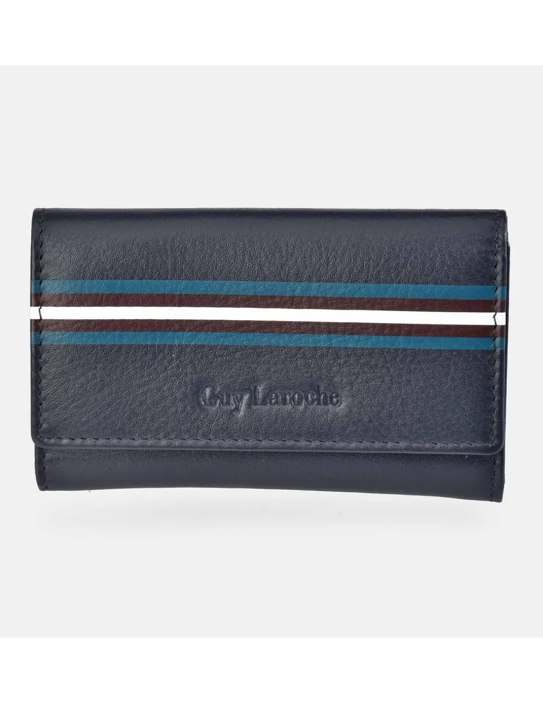 GUY LAROCHE Llavero mosquetón para hombre en piel Rayas