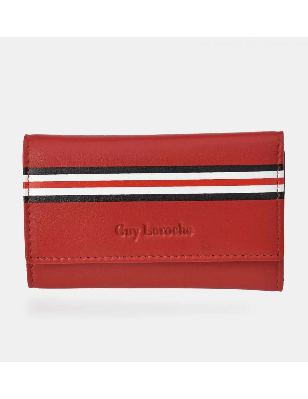 GUY LAROCHE Llavero mosquetón para hombre en piel Rayas