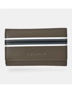 GUY LAROCHE Llavero mosquetón para hombre en piel Rayas